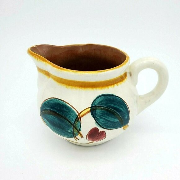 Stangl Other - Vintage Stangl Pottery CREAMER Della Ware RED CHERRY 1947 hand painted yellow